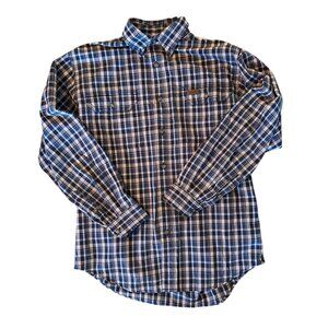 Carhartt Blue Plaid Button Down Workwear Shirt M
